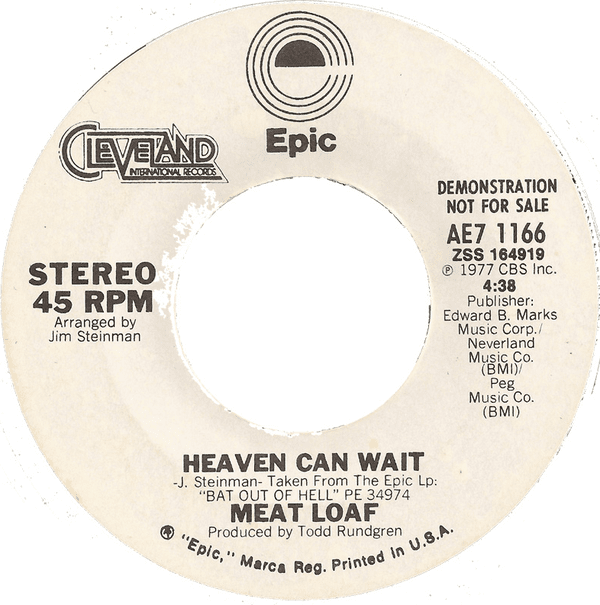 Meat Loaf Heaven Can Wait Lyrics and ratings Rate Your Music